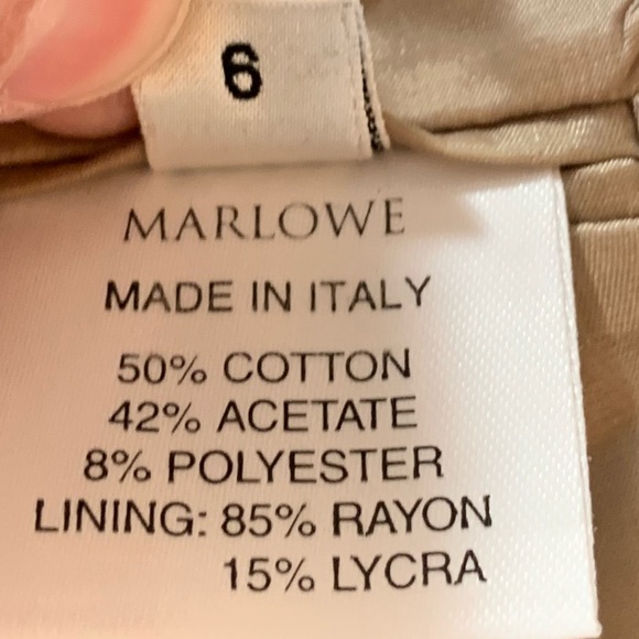 Marlowe Womens 40 (US 6) Blazer Jacket Brown Cream Embossed Floral Belted Italy - Picture 8 of 10